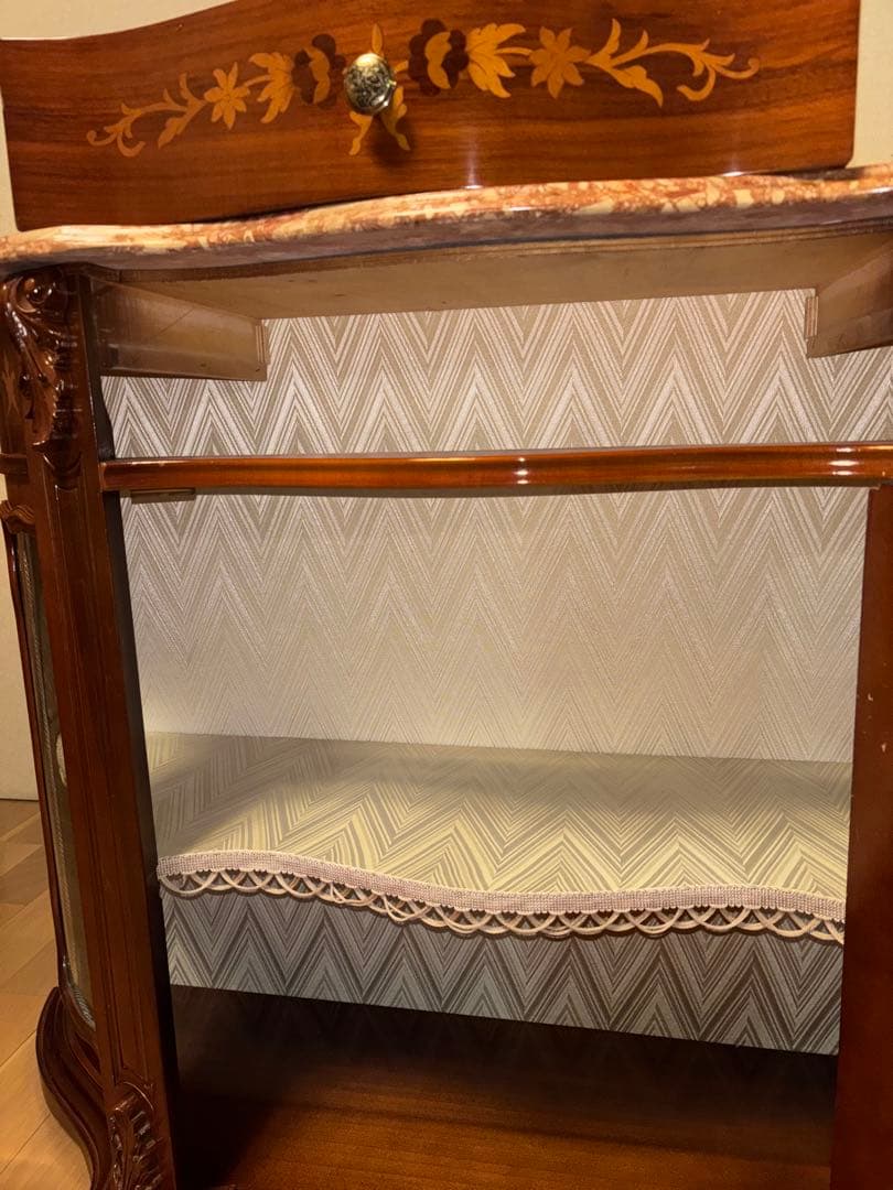 ⭐︎イタリア製家具 FP PASI 木製キャビネット 鍵付 象嵌 大理石