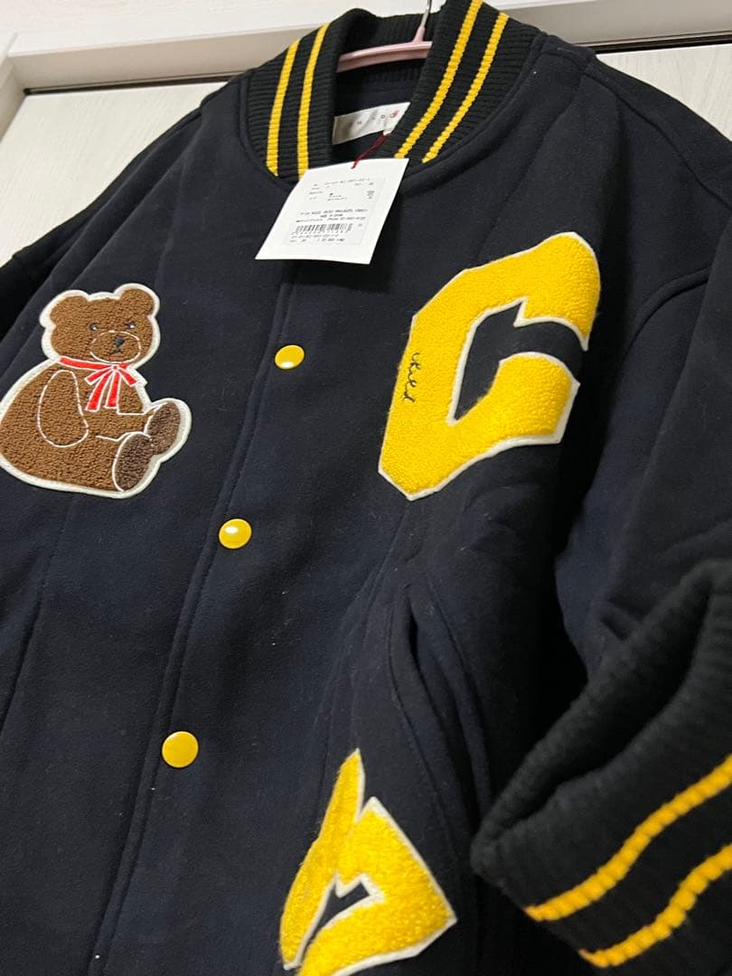 最終値下げ　新品　チャイルドウーマン　裏起毛ワッペンスタジャン　黒　くま
