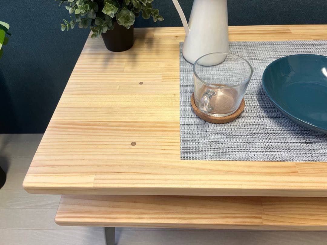 【在庫整理】 ローテーブル 長方形 収納付き 90cm パイン 折りたたみ脚