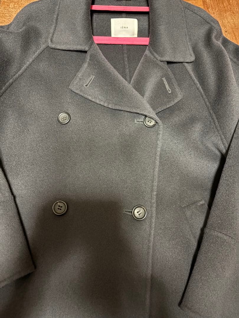 イエナ　スーパー160ダブルフェイスショートコート　チャコールグレー　38