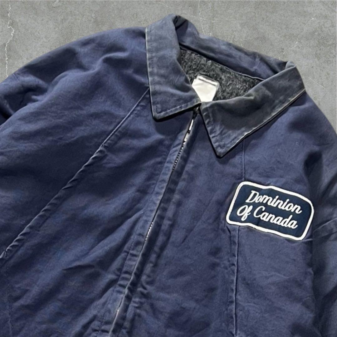 BIG BILL80s90s前半カナダ製ロングワークコートネイビー古着2XL相当