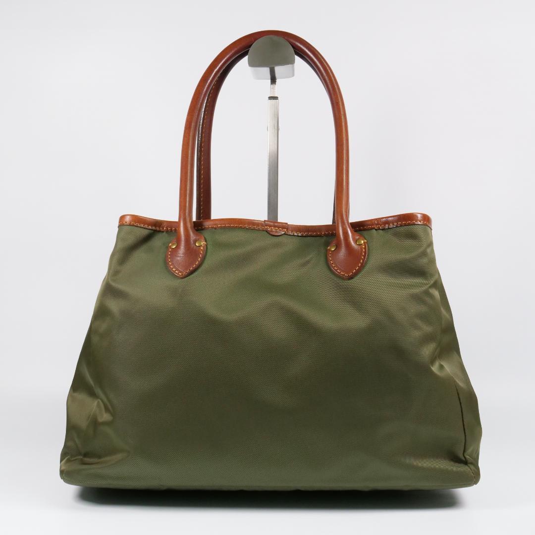 美品✨ フェリージ トートバッグ 11-52 ナイロン レザー カーキ