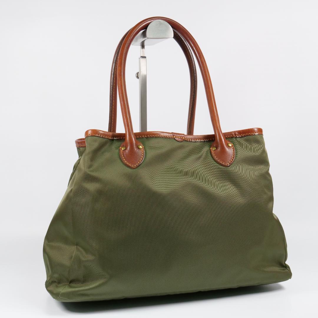 美品✨ フェリージ トートバッグ 11-52 ナイロン レザー カーキ