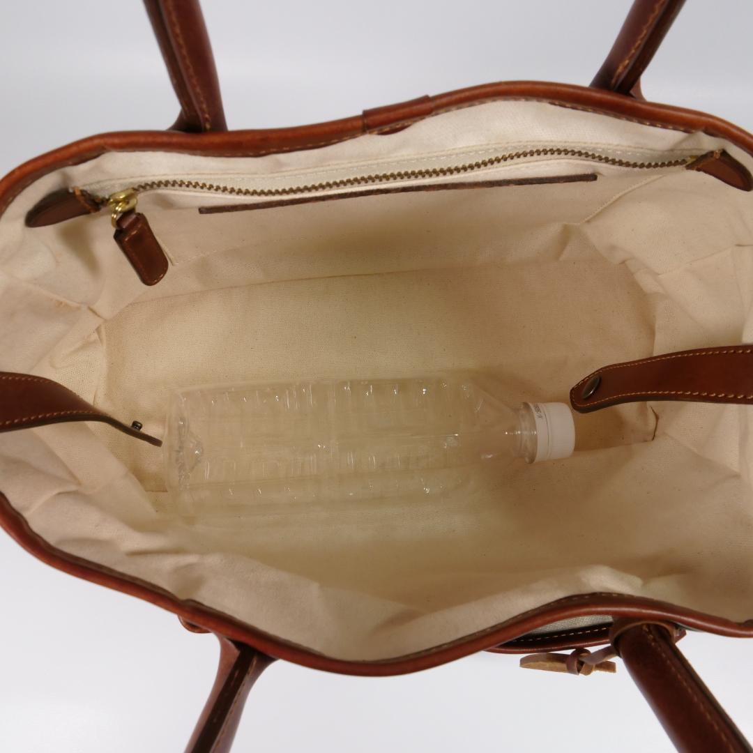 美品✨ フェリージ トートバッグ 11-52 ナイロン レザー カーキ