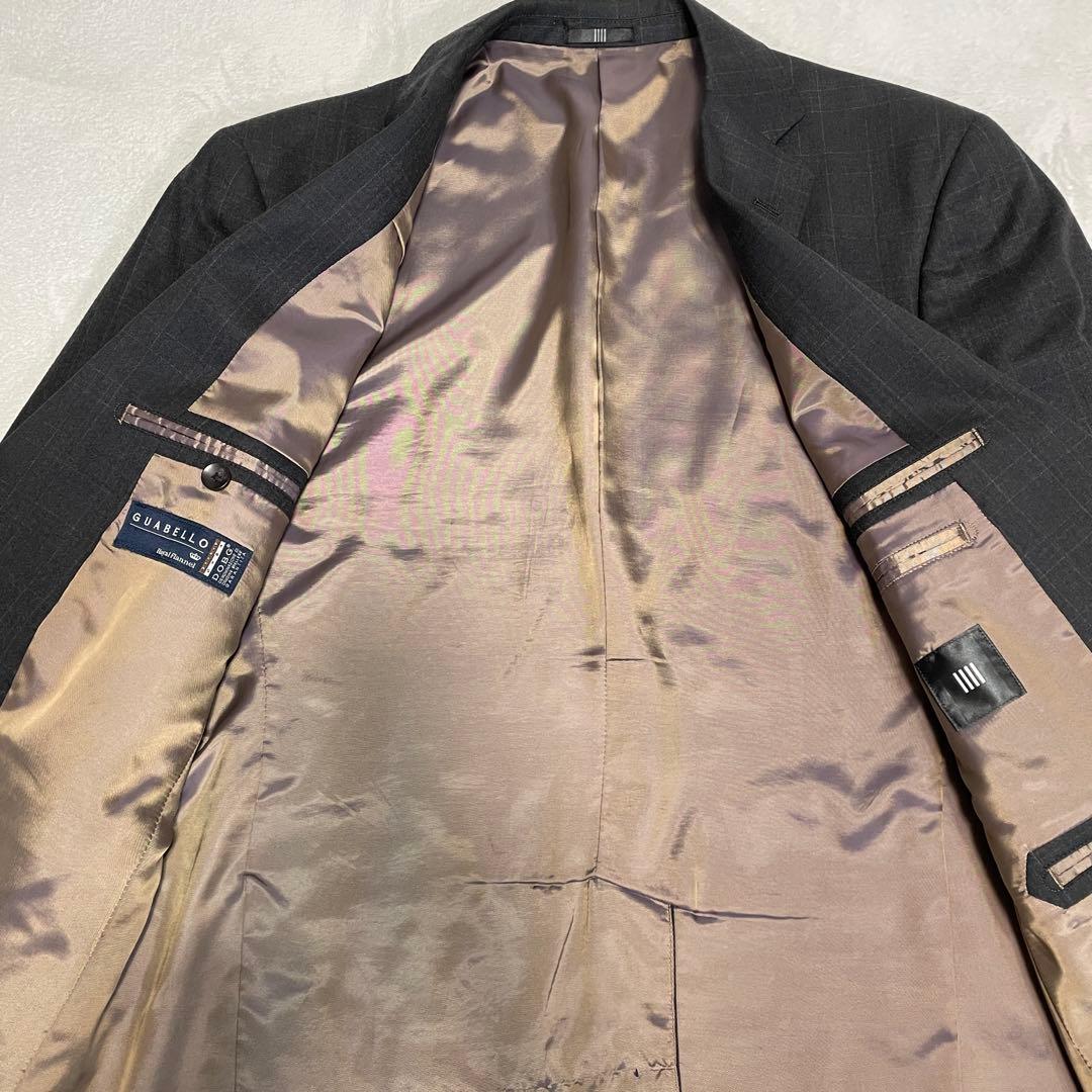 スーツセレクト グアベロ 社製 フランネル スーツ セットアップAB5 チェック