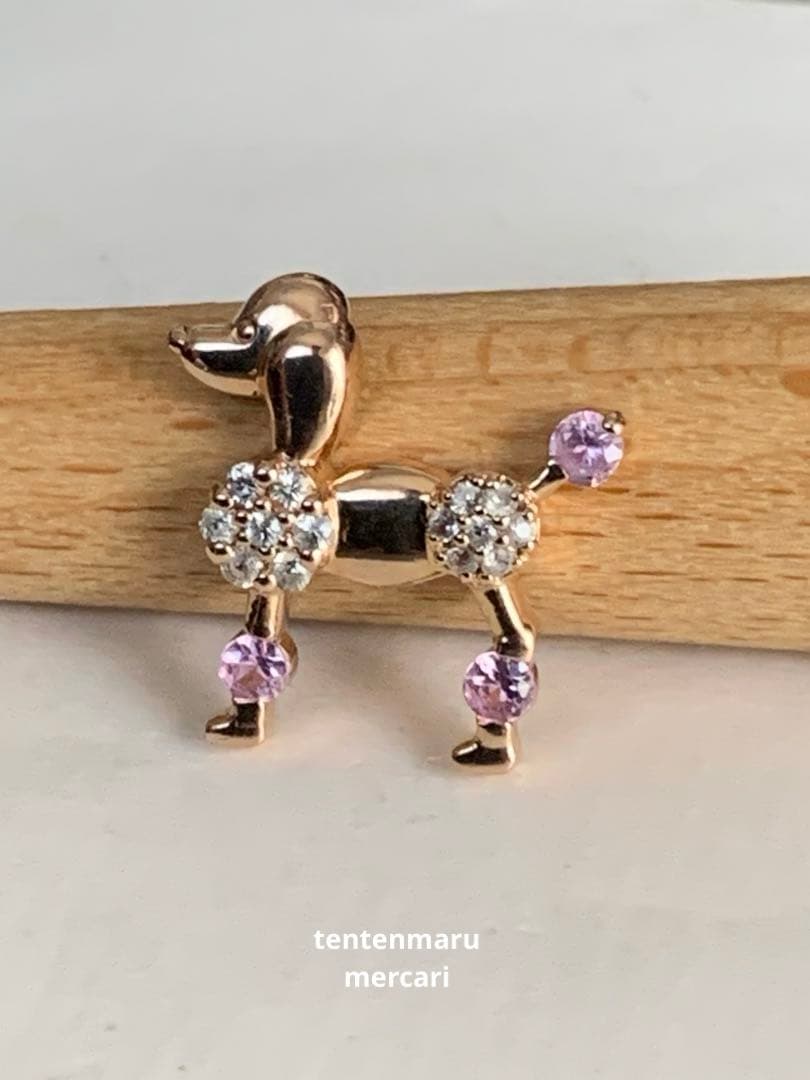 K10 ☆プードルモチーフペンダントトップ ☆ ピンクゴールド