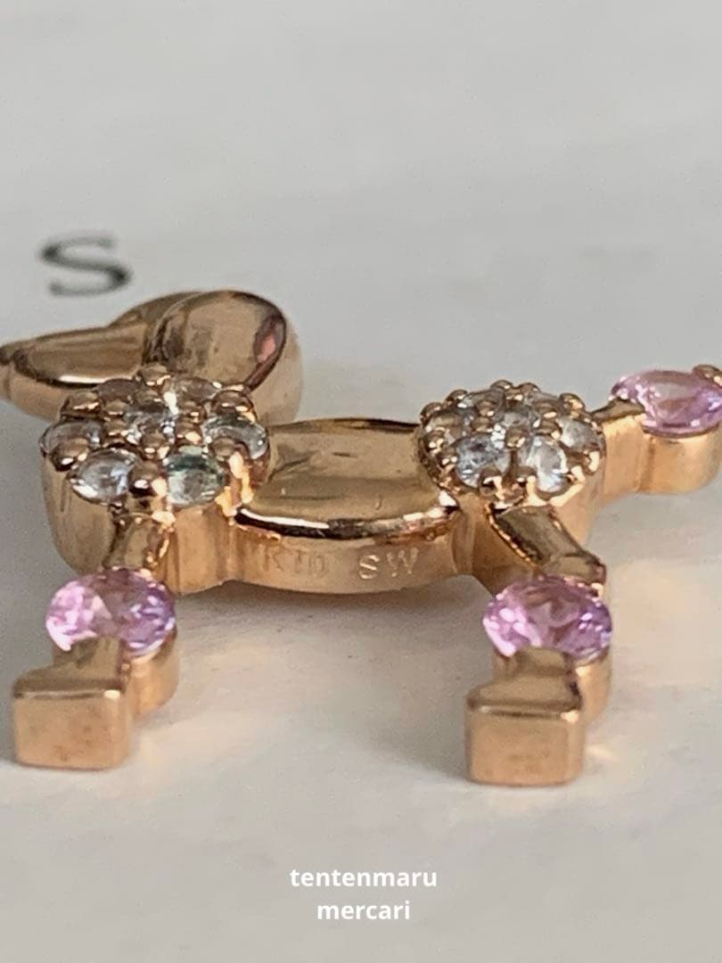 K10 ☆プードルモチーフペンダントトップ ☆ ピンクゴールド