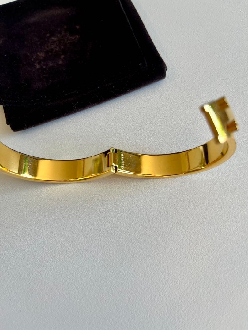 エルメス HERMES クリックH マロングラッセ ゴールド バングル