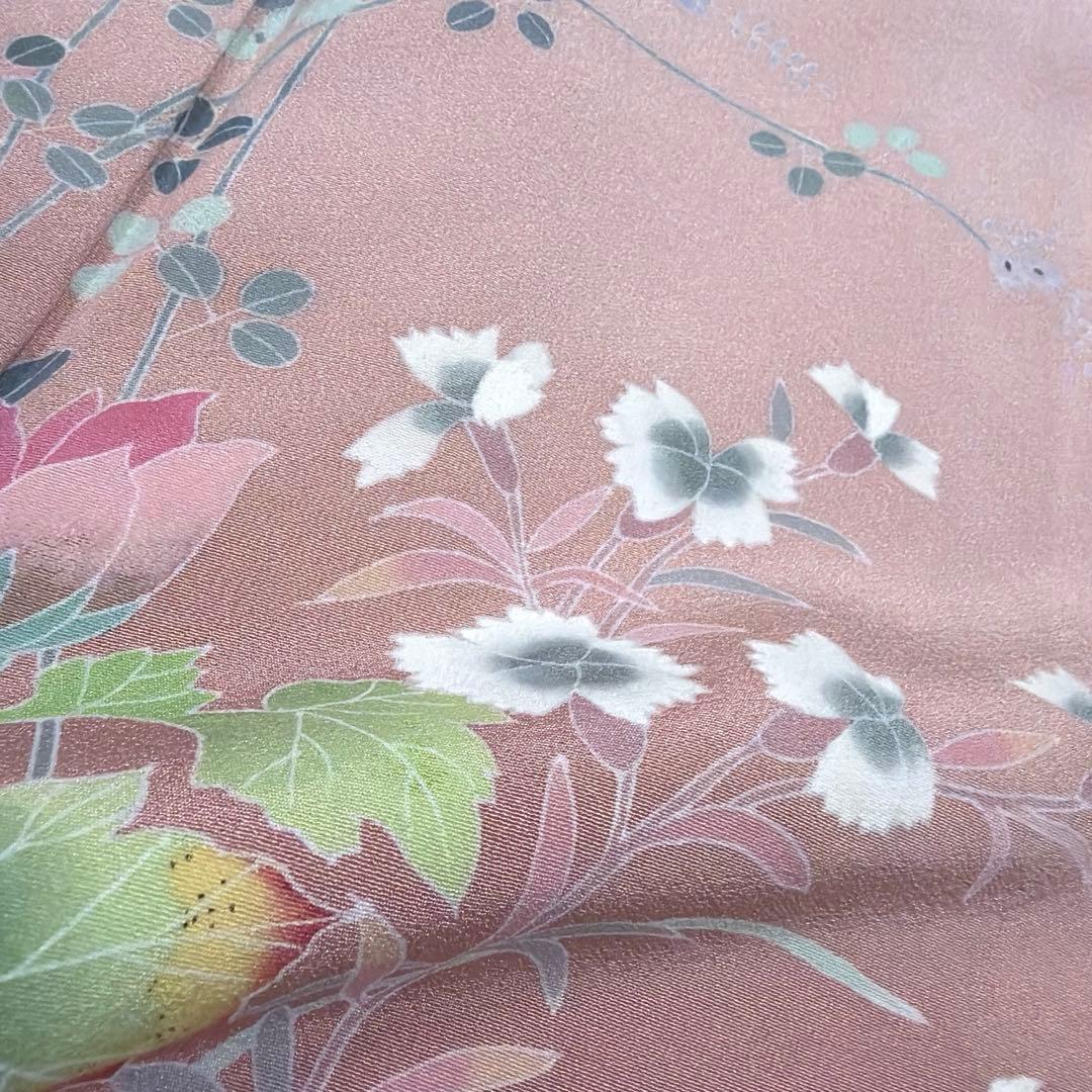 正絹　友禅染　付け下げ《花々》