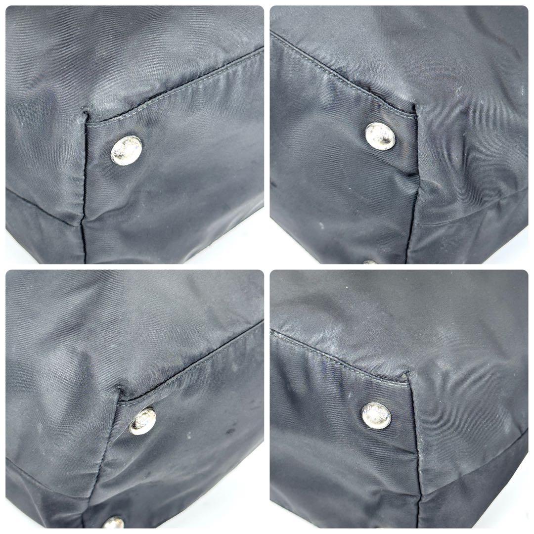 美品✨ PRADA プラダ ナイロン トートバッグ A4 PC収納 黒 レザー