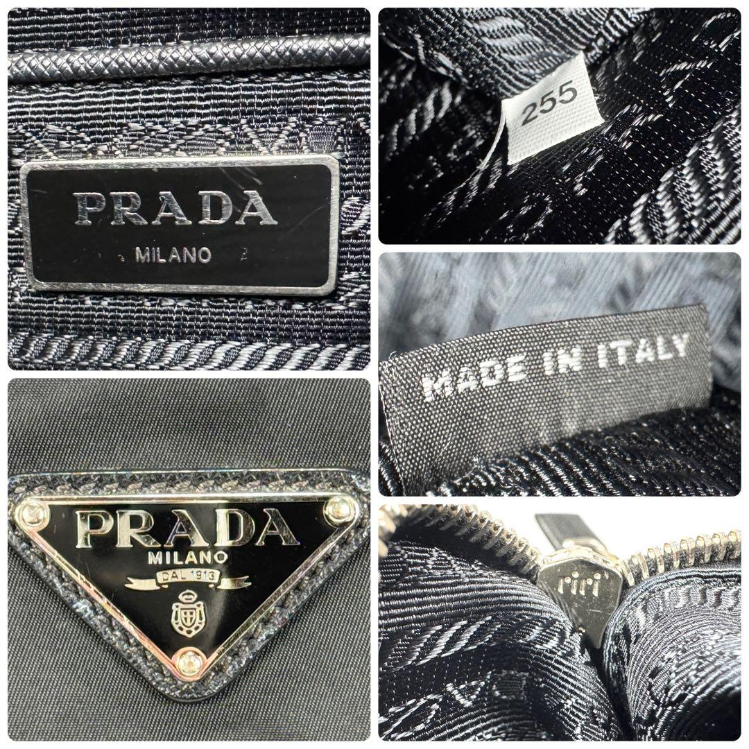 美品✨ PRADA プラダ ナイロン トートバッグ A4 PC収納 黒 レザー