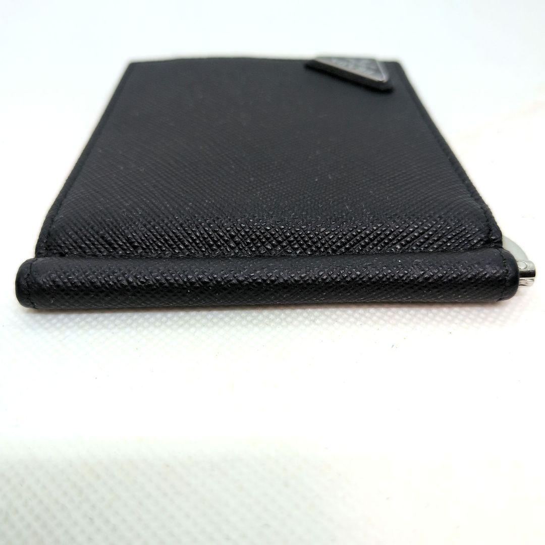 【現行 RFID搭載 極美品】プラダ　マネークリップ　二つ折り　サフィアーノ　黒
