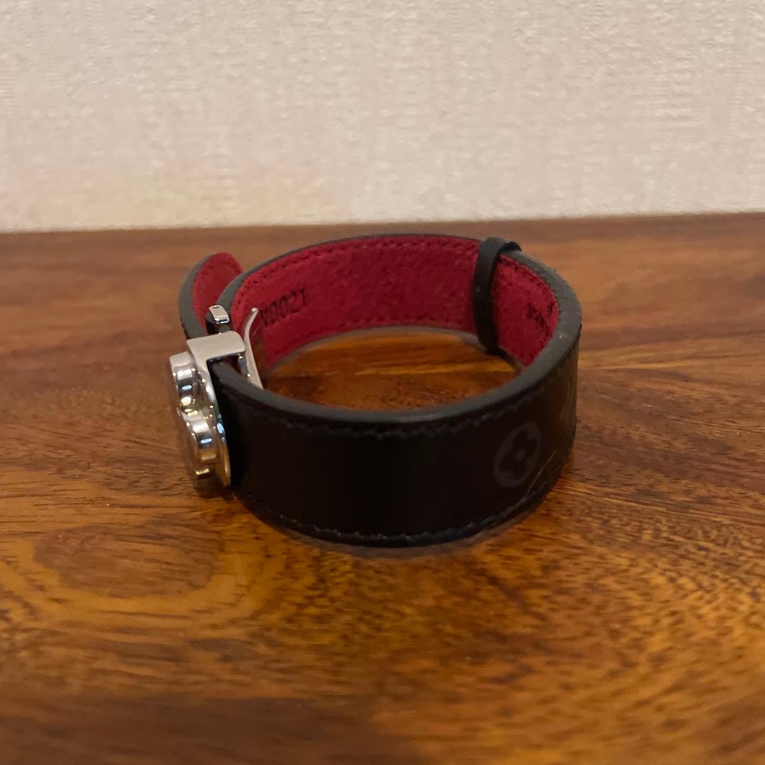 【美品】　ルイヴィトン モノグラム×フラワー　レザーバングル　ブラック