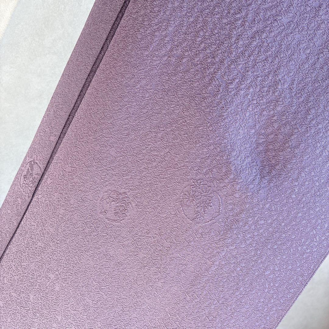 色無地　フルセット　着物　正絹　しつけ糸付き　紫　花丸文様　G8