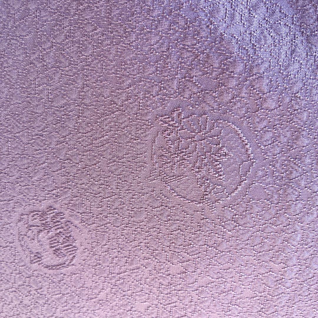 色無地　フルセット　着物　正絹　しつけ糸付き　紫　花丸文様　G8