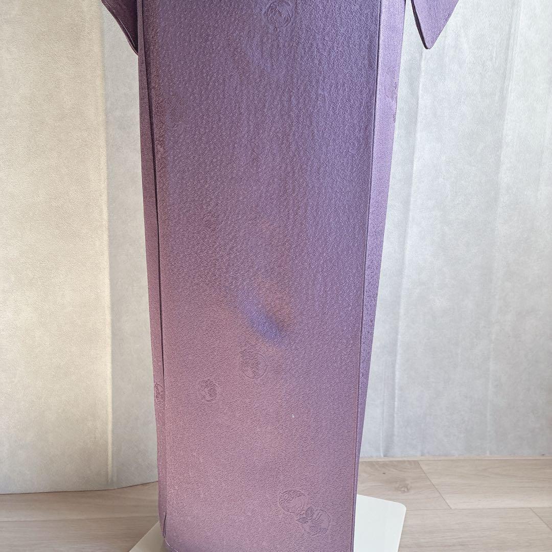 色無地　フルセット　着物　正絹　しつけ糸付き　紫　花丸文様　G8