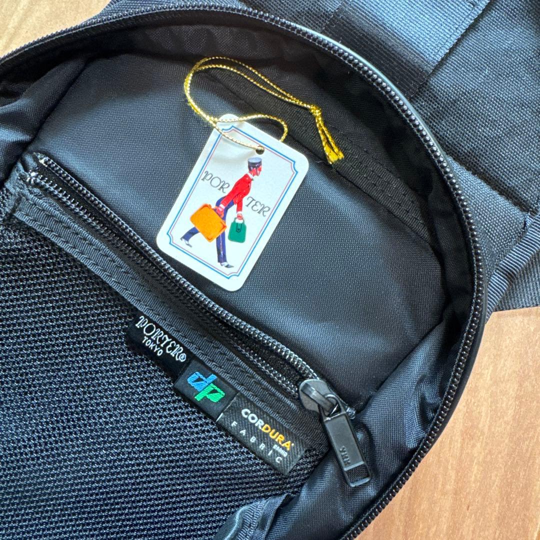 PORTER ブラック ハイブリッドスリングショルダーバッグ