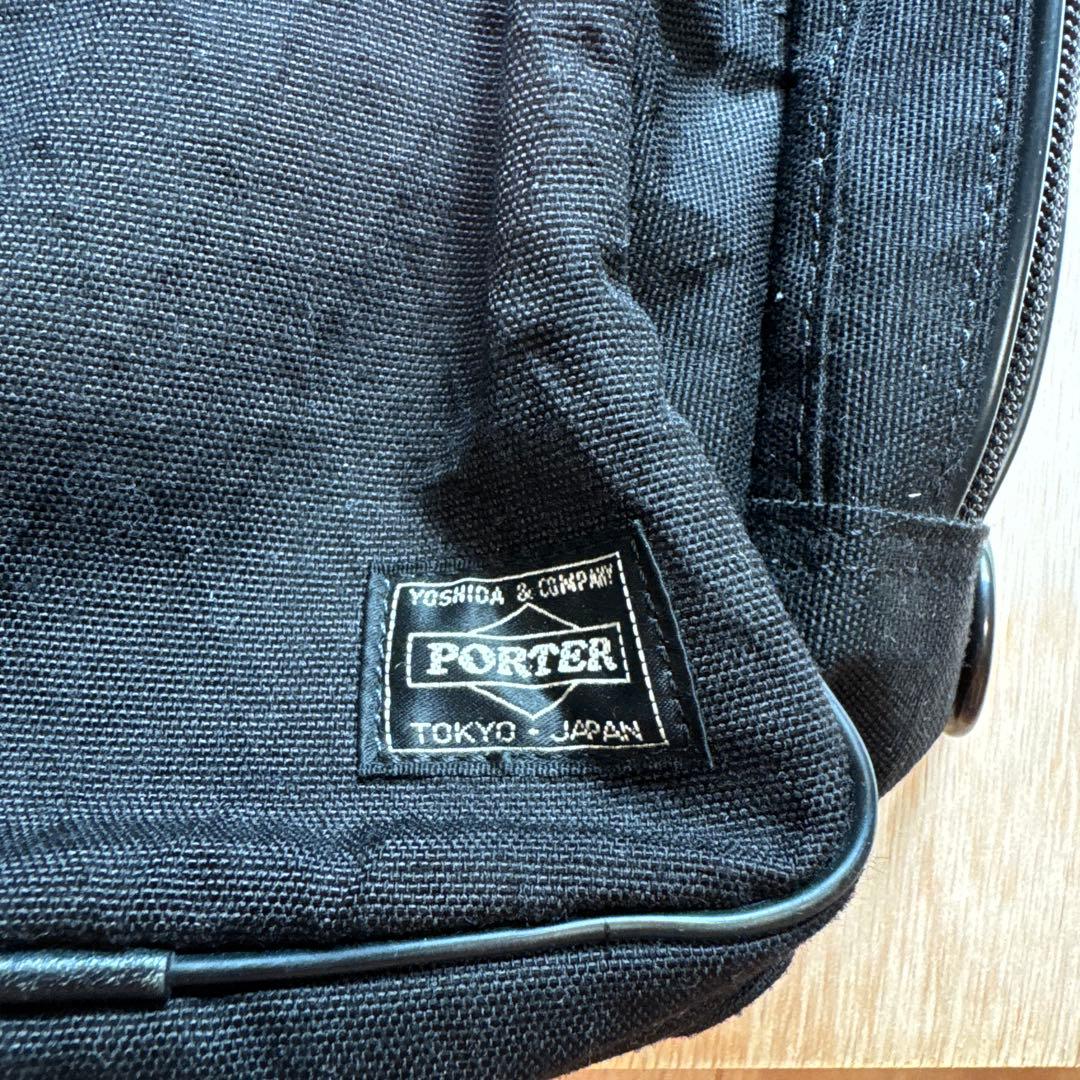 PORTER ブラック ハイブリッドスリングショルダーバッグ