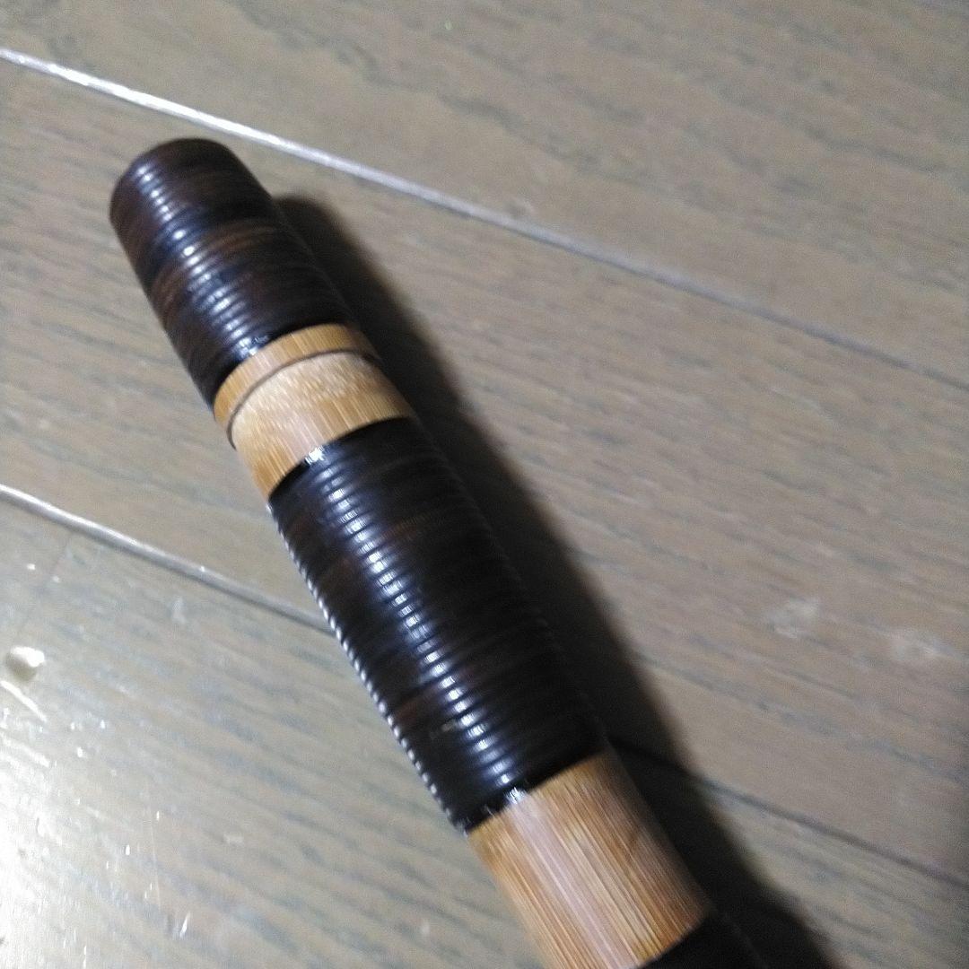 雅楽　龍笛　本管　煤竹　藤巻　(極太管)