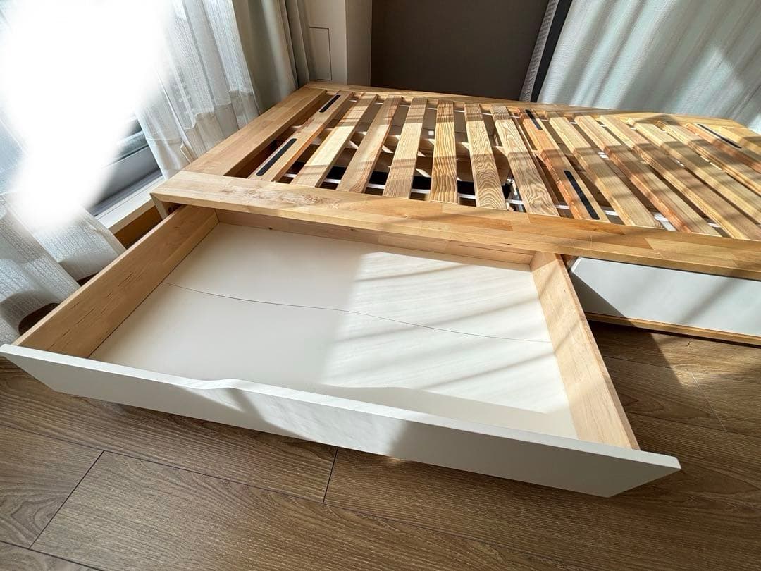 【ちろる】MANDAL 収納付きベッド セミダブル 直接引き渡し