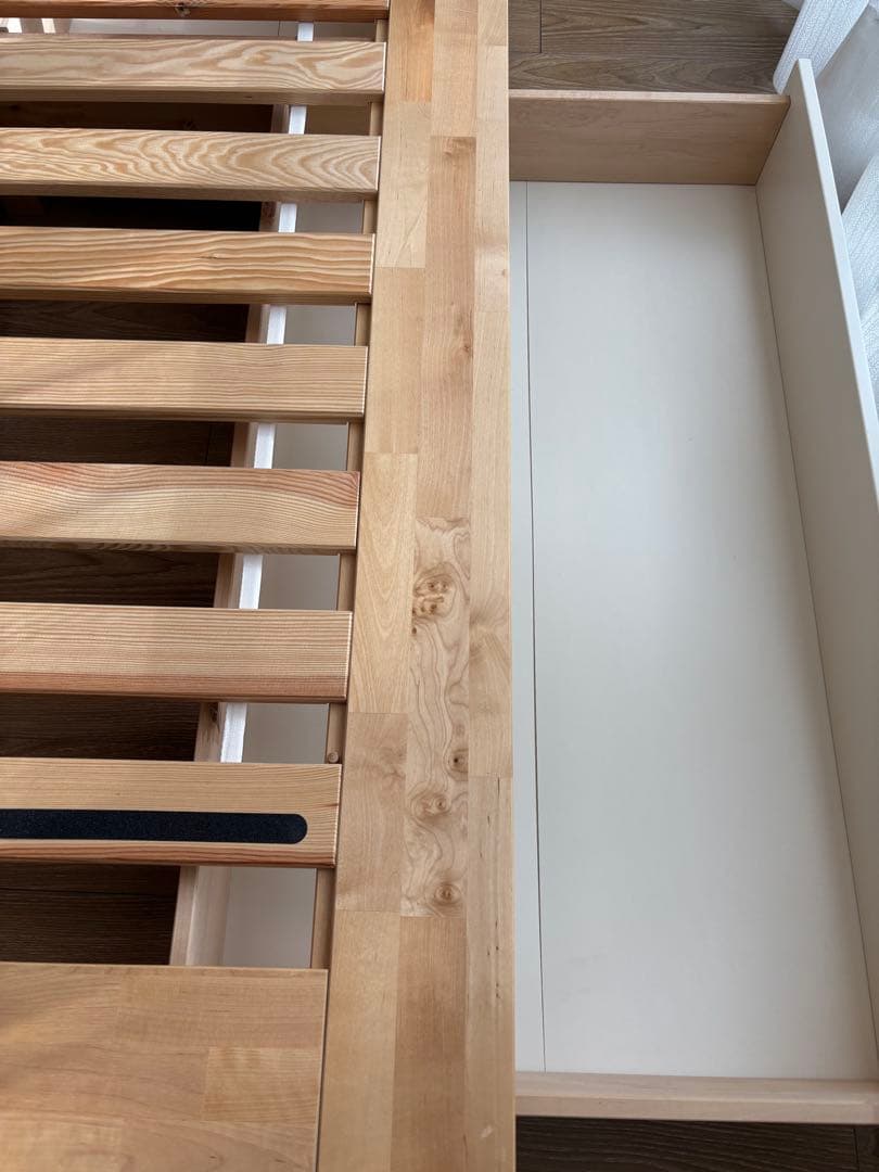 【ちろる】MANDAL 収納付きベッド セミダブル 直接引き渡し