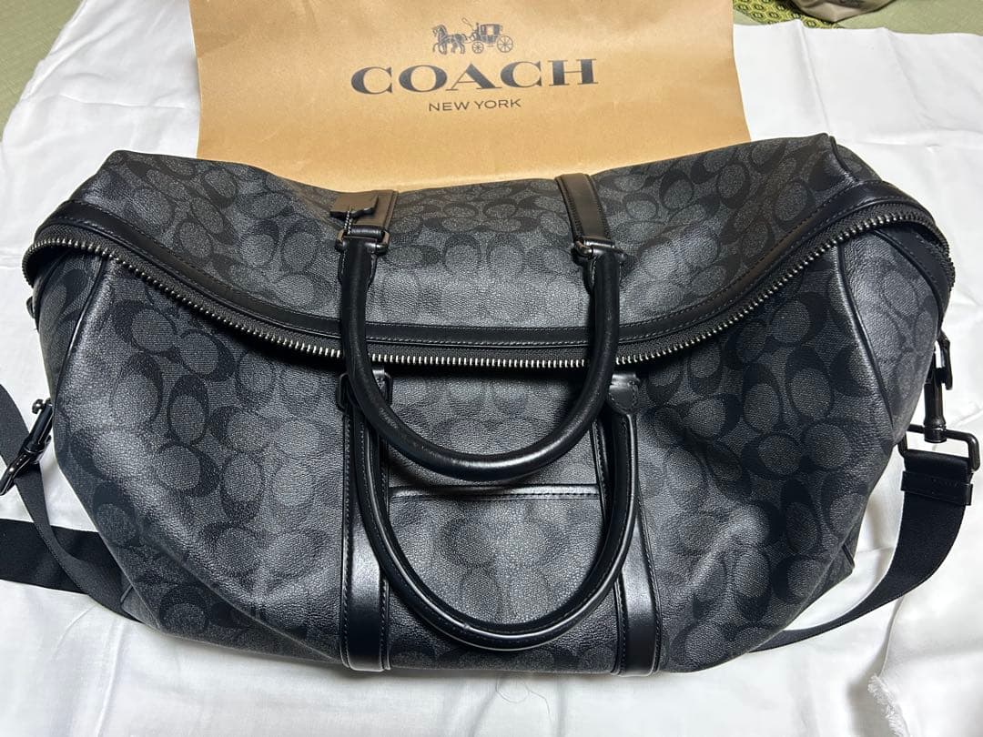 COACH ボストンバッグ ブラック キャンバス
