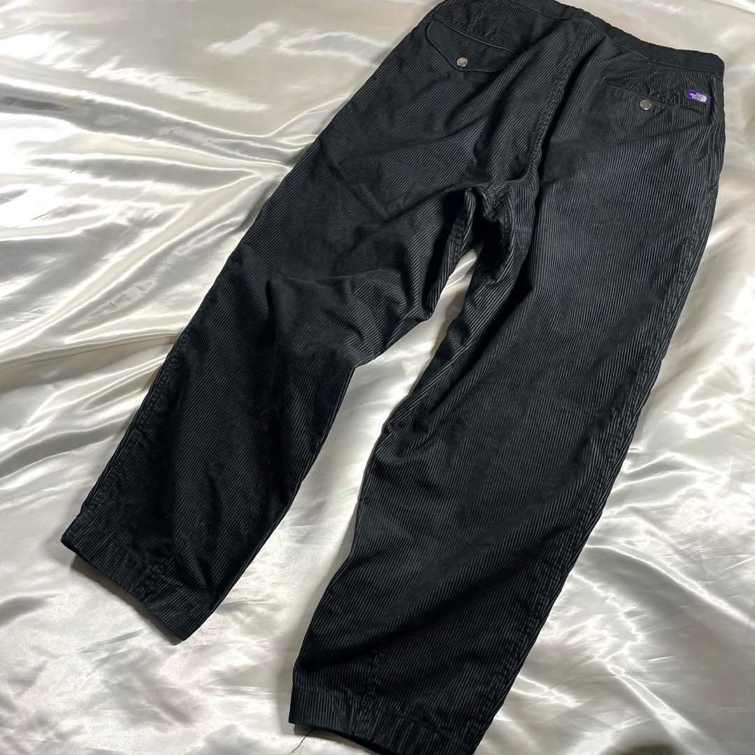 美品　ノースフェイスパープルレーベル　ナナミカ　ワイドパンツ　コーデュロイ　黒