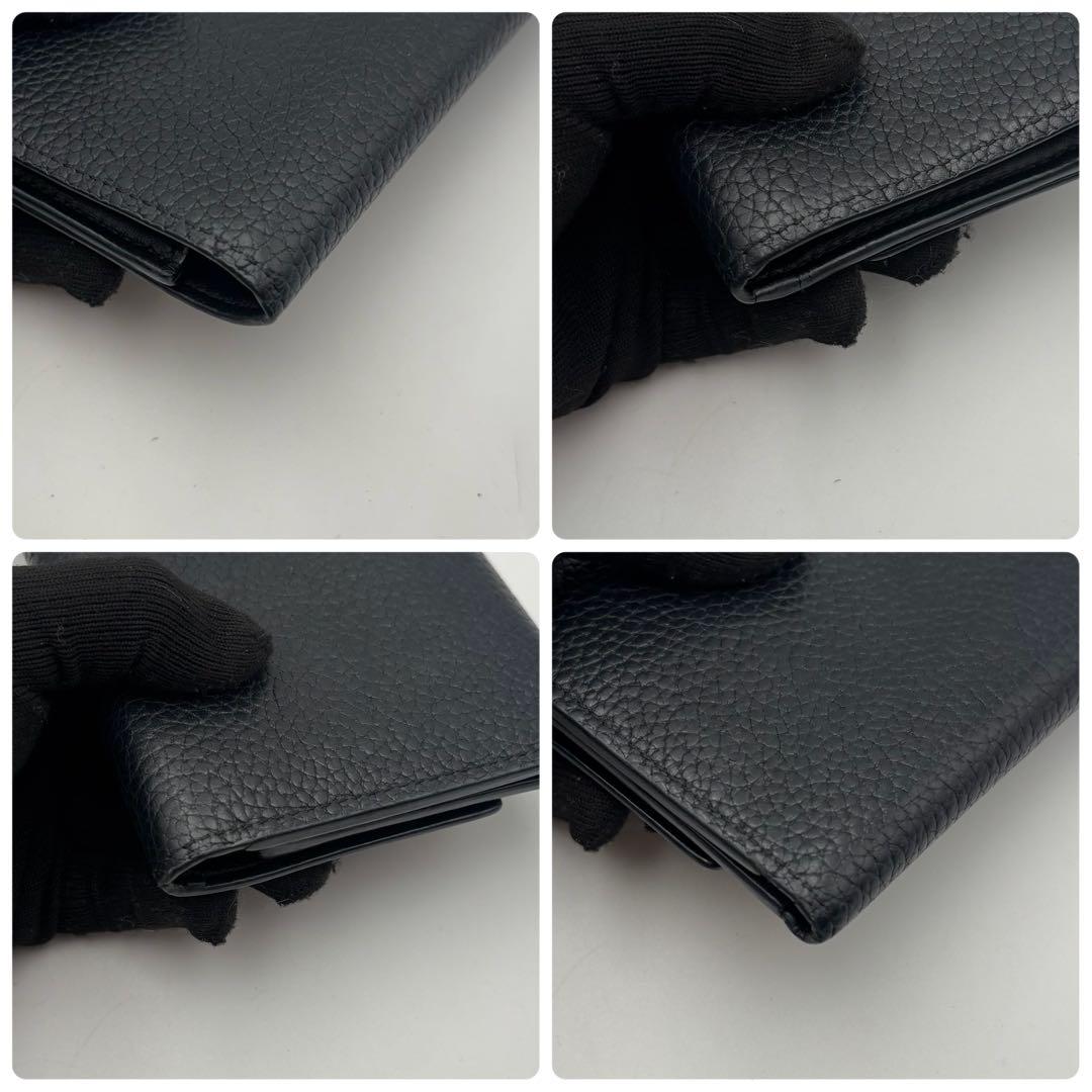 【美品】ルイヴィトン カプシーヌ コンパクト 3つ折り財布 フラワー ブラック