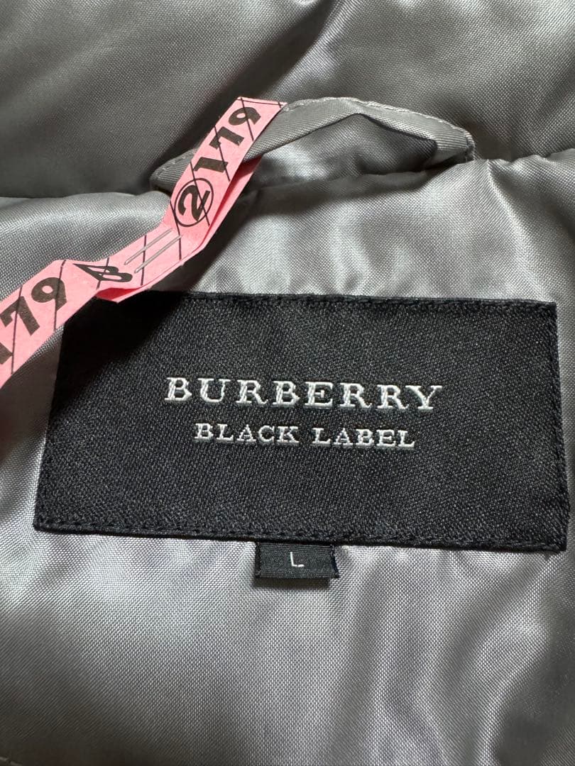 美品☆バーバリーブラーックレーベル グレーフード付きダウンベスト