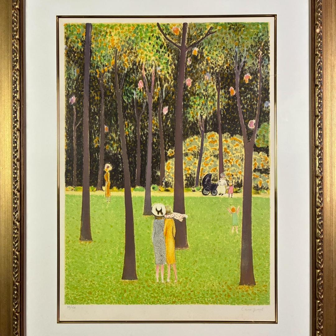 ジャン＝ピエール・カシニョール「大きな木」リトグラフ 大作 サイン入 豪華額装