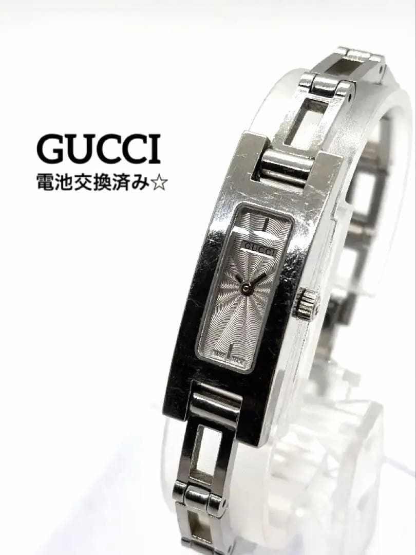 【新品電池】GUCCI 3900L シルバーブレス スクエア レクタングル