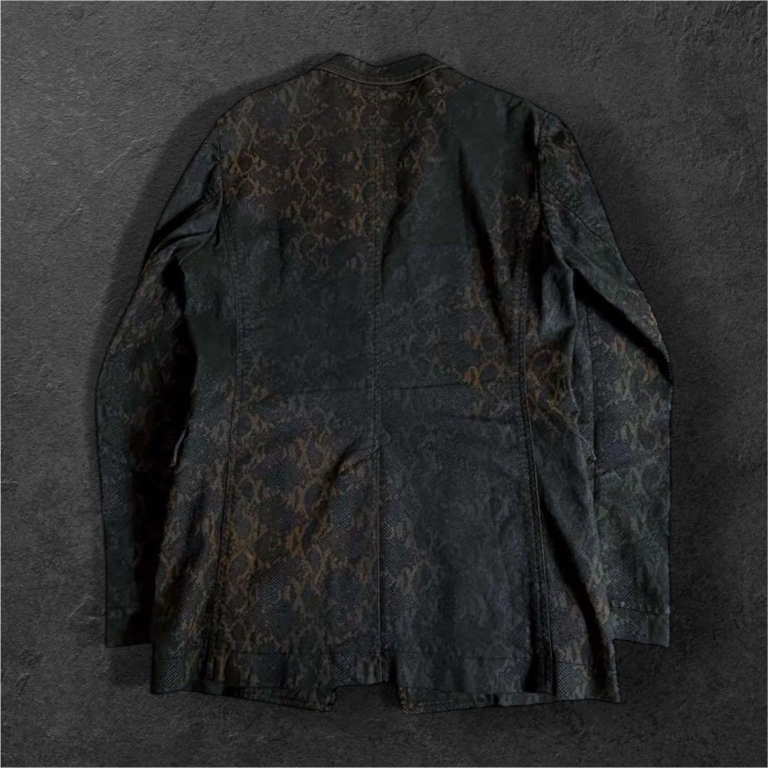 希少 5351 プールオム テーラードジャケット パイソン柄 黒×茶 サイズ3