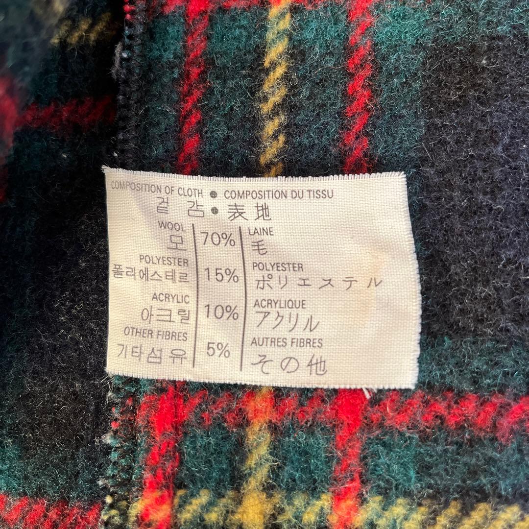 美品　グローバーオール ダッフルコート 裏地チェック 英国製