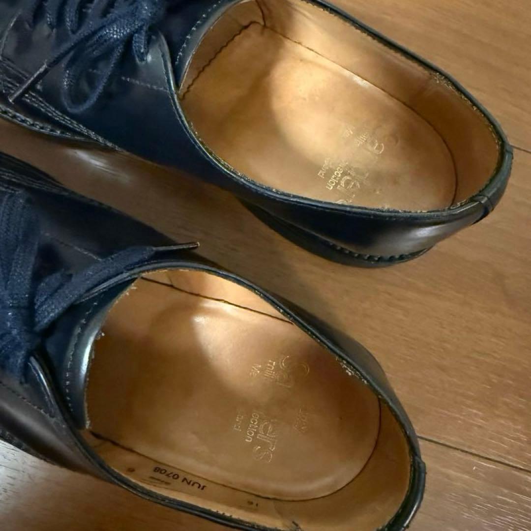 美品 SANDERS 1384 ミリタリダービー UK6 ネイビー