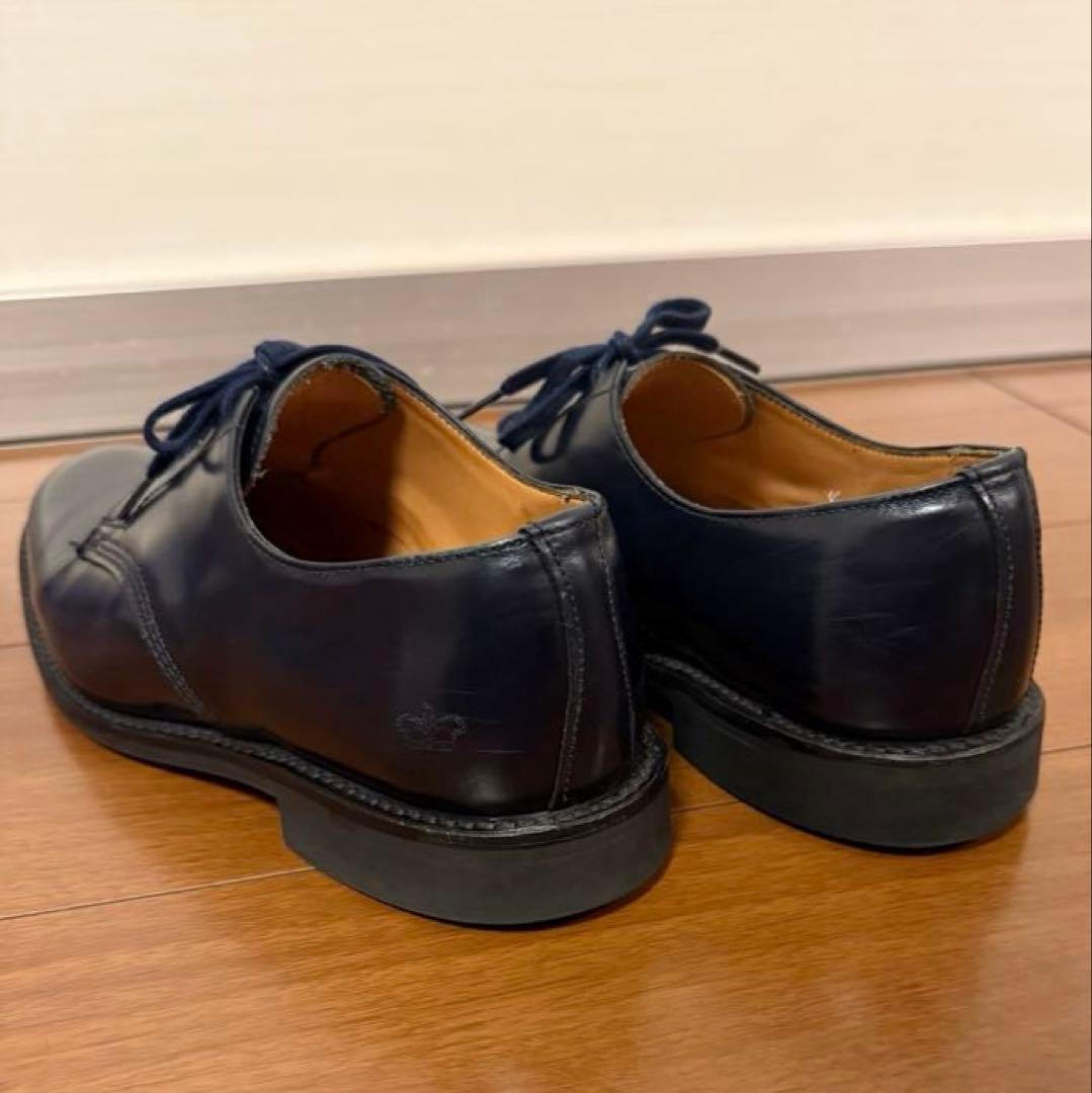 美品 SANDERS 1384 ミリタリダービー UK6 ネイビー