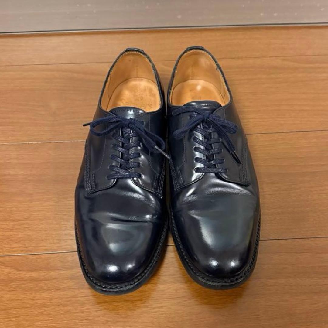 美品 SANDERS 1384 ミリタリダービー UK6 ネイビー