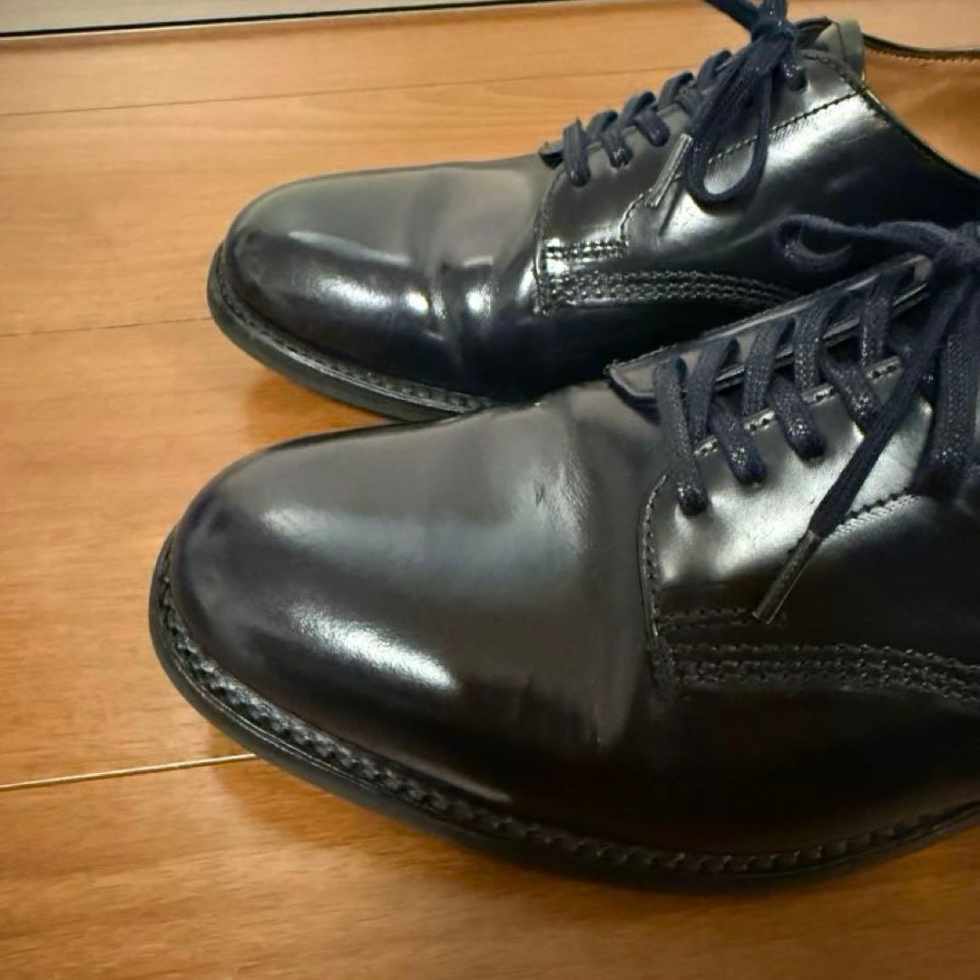 美品 SANDERS 1384 ミリタリダービー UK6 ネイビー