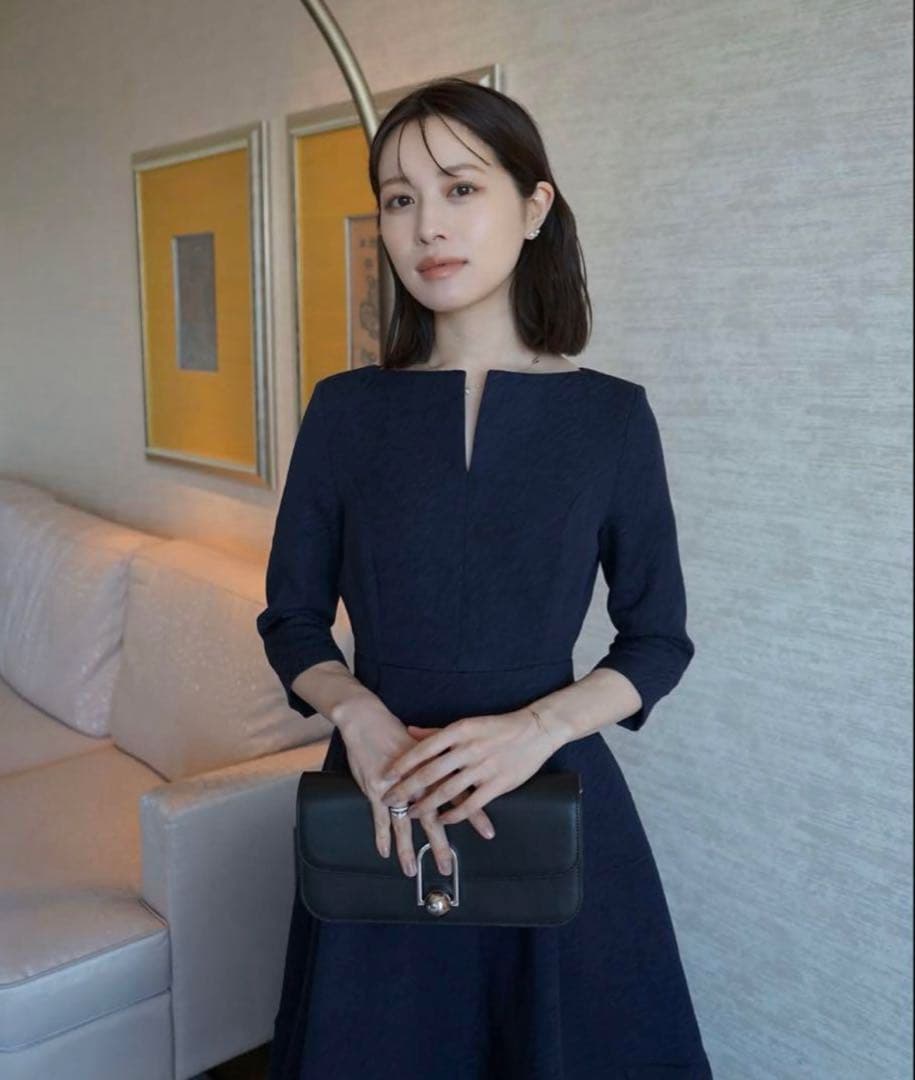 【新品】ローブブラン　Keyneck Jacquard Dress Sサイズ