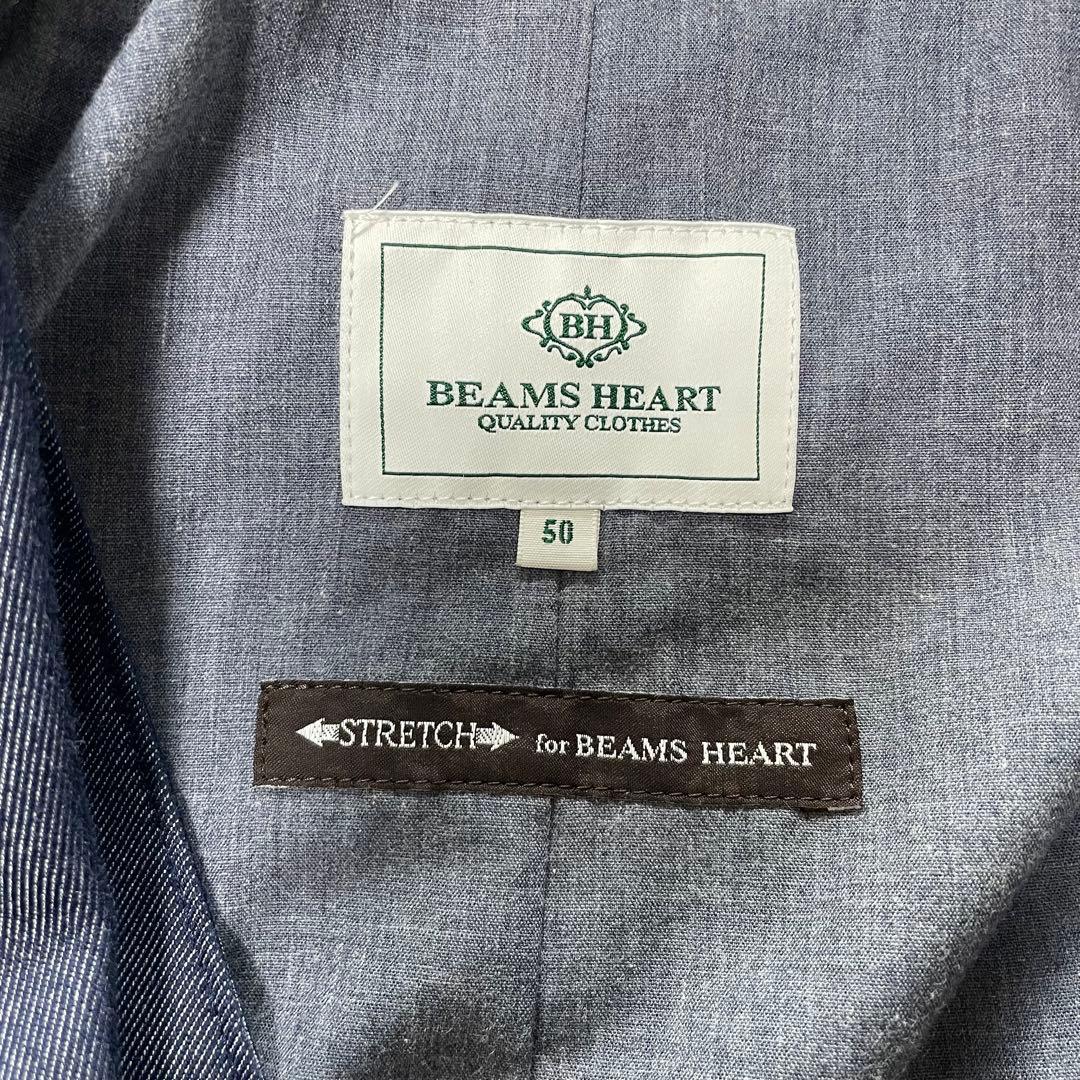 BEAMS HEART メンズスーツ　3点セット　デニム風　クリーニング済み
