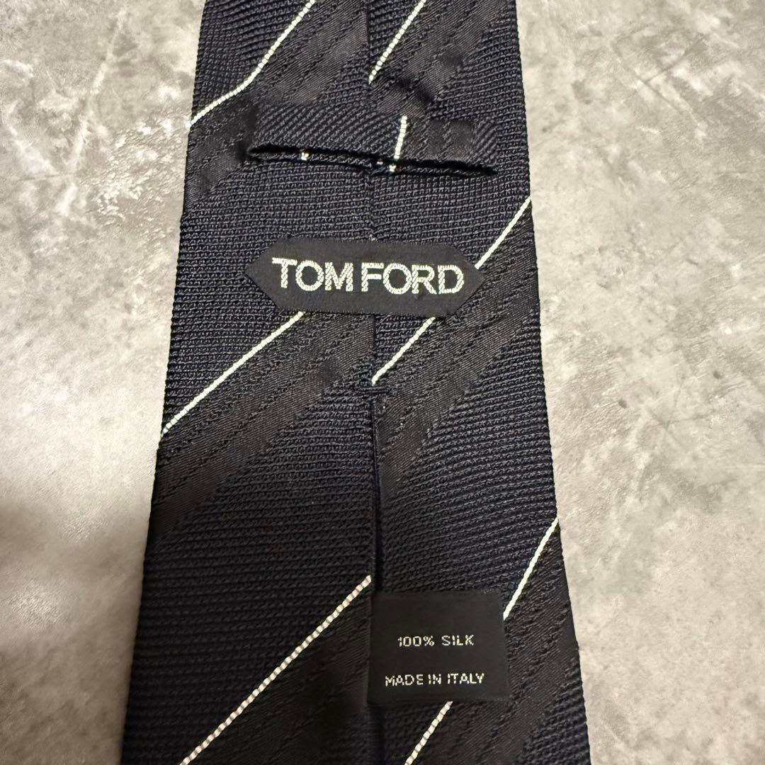 【✨極美品✨】TOM FORD トムフォード ネクタイ ストライプ ブラック 黒