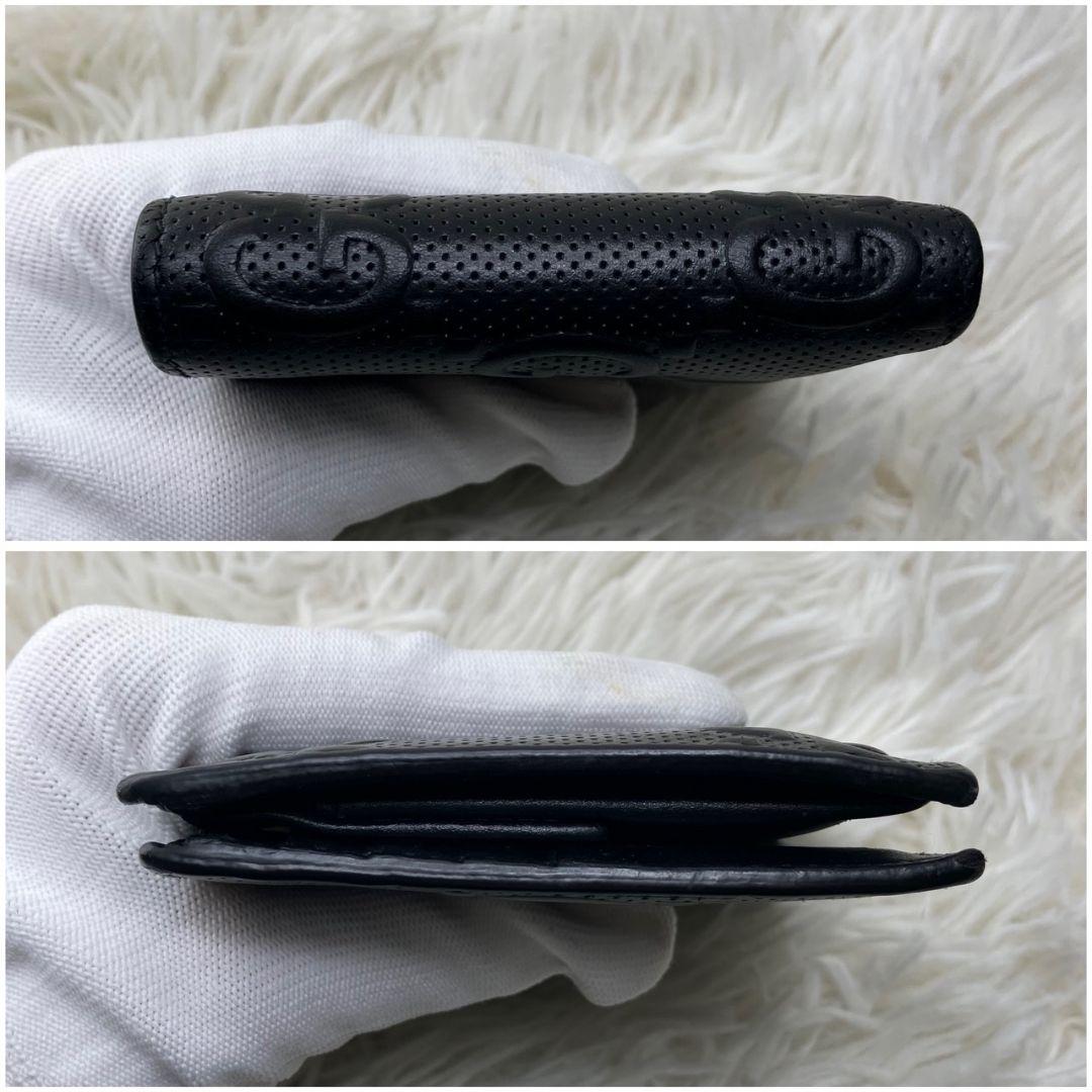 グッチ　二つ折り財布　GG柄　グッチシマ　レザー　ブラック　付属品完備