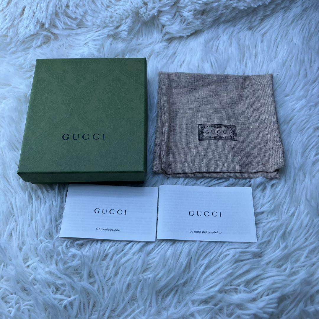 グッチ　二つ折り財布　GG柄　グッチシマ　レザー　ブラック　付属品完備