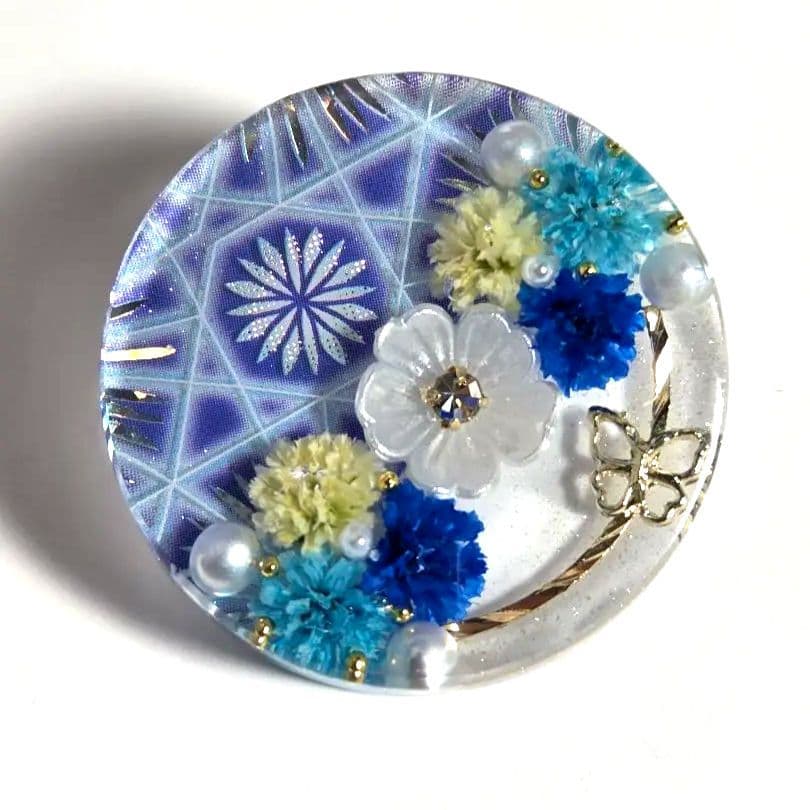 キラ　レジンヘアゴム　ヘアアクセサリー　　丸　約３.5cm