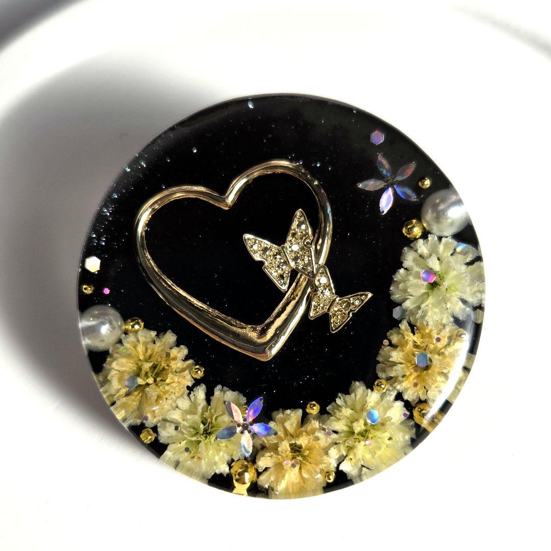 キラ　レジンヘアゴム　ヘアアクセサリー　　丸　約３.5cm