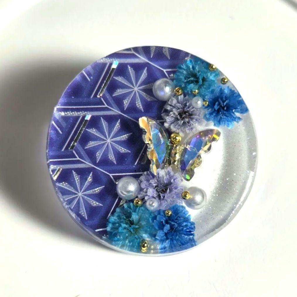 キラ　レジンヘアゴム　ヘアアクセサリー　　丸　約３.5cm