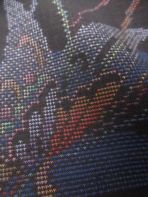 美品！純泥染＊７マルキ＊本場奄美大島紬＊飛び柄＊揚羽蝶＊着物＊１６１ｃｍ＊裄６４