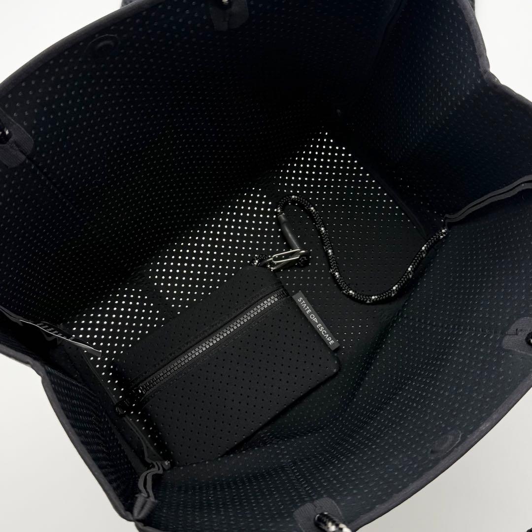 【極美品】ステイトオブエスケープ トートバッグ ポーチ付き 黒 A4可 軽量