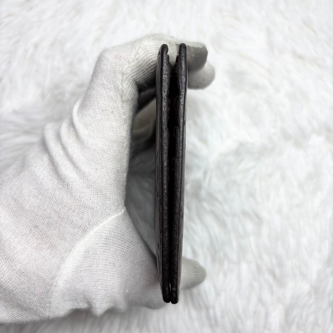 ✨美品✨ グッチ シマ 二つ折り財布 お札入れ GG柄 ブラウン 茶 レザー