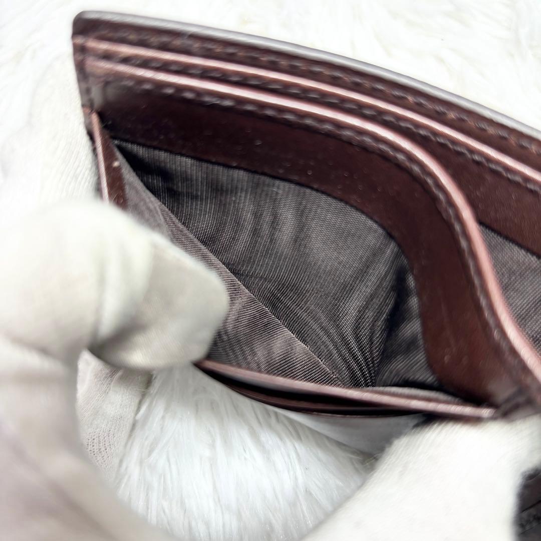 ✨美品✨ グッチ シマ 二つ折り財布 お札入れ GG柄 ブラウン 茶 レザー