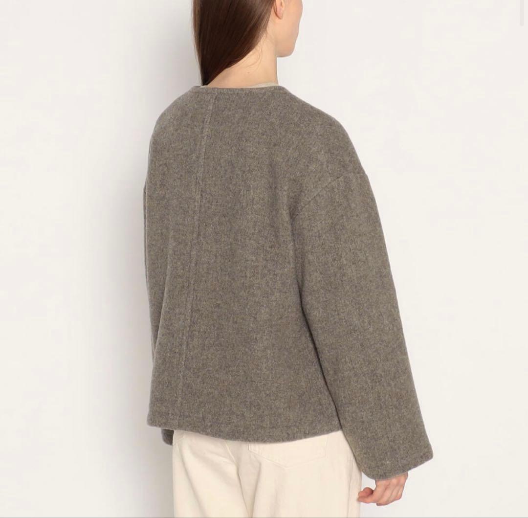 ろみ　ダントン ウールライトパイル ウールモッサ カラーレスジャケット